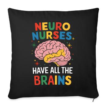 Neuro Nurse Pflegefachkraft Neurologie Geschenk - Sofakissenbezug 45 x 45 cm - Schwarz - Vorne