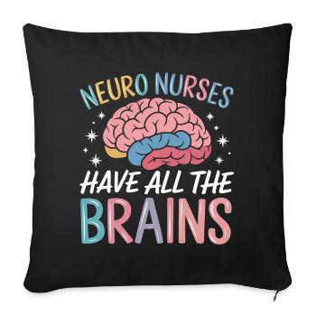 Neuro Nurse Pflegefachkraft Neurologie Geschenk - Sofakissenbezug 45 x 45 cm - Schwarz - Vorne