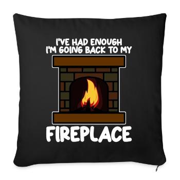 Fireplace Oven Firewood Stove - Sofa pillowcase 17,3'' x 17,3'' (45 x 45 cm) - black - Front