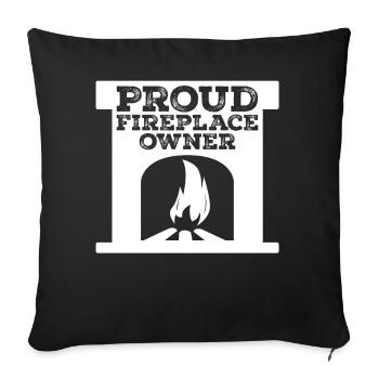 Oven Fireplace Firewood - Sofa pillowcase 17,3'' x 17,3'' (45 x 45 cm) - black - Front