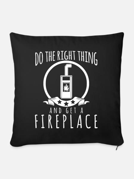 Fireplace - Sofakissenbezug 45 x 45 cm - Schwarz
