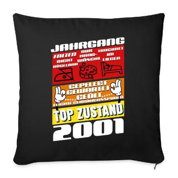24 Year Old Vintage 2001 Birthday - Sofa pillowcase 17,3'' x 17,3'' (45 x 45 cm) - black - Front
