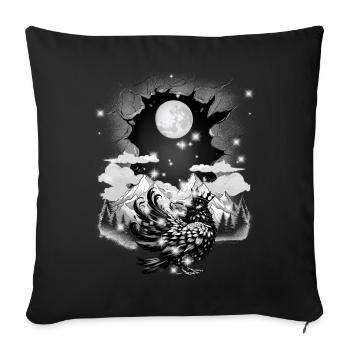 mystique conte de fées conte de fées personnage corbeau corbeau corbeau - Housse de coussin décorative 45 x 45 cm - noir - Devant