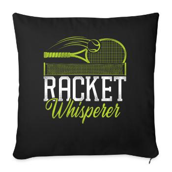 Drôle de joueur de tennis raquette jeu de mots - Housse de coussin décorative 45 x 45 cm - noir - Devant