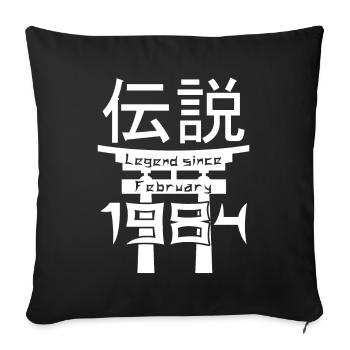 Legend since February 1984 Birthday Gift - Sofa pillowcase 17,3'' x 17,3'' (45 x 45 cm) - black - Front