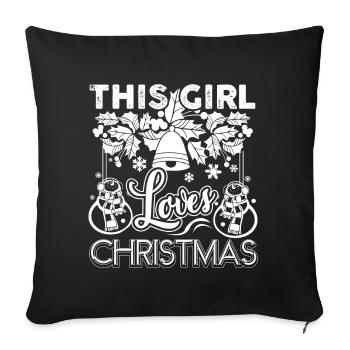 Christmas This Girl Loves Christmas - Sofa pillowcase 17,3'' x 17,3'' (45 x 45 cm) - black - Front