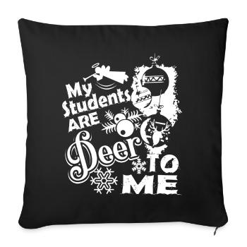 Teacher Christmas My Student Are Deer Me - Sofa pillowcase 17,3'' x 17,3'' (45 x 45 cm) - black - Front