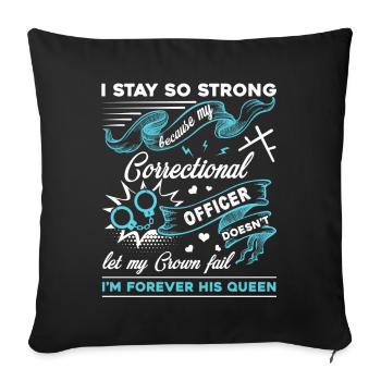 Correctional Officer Correctional Officer's Lady - Sofa pillowcase 17,3'' x 17,3'' (45 x 45 cm) - black - Front