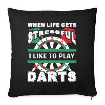Dart I Like To Play Darts - Sofa pillowcase 17,3'' x 17,3'' (45 x 45 cm) - black - Front
