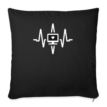 ECG Heartbeat Computer - Sofa pillowcase 17,3'' x 17,3'' (45 x 45 cm) - black - Front