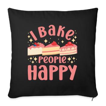 Cake Baker I Bake People Happy Cupcake - Sofakissenbezug 45 x 45 cm - Schwarz - Vorne