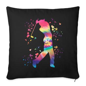 Golfer Colorsplash Kids Miniature Golf - Sofa pillowcase 17,3'' x 17,3'' (45 x 45 cm) - black - Front