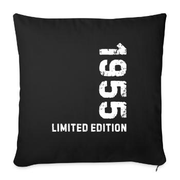70th Birthday 1955 Limited Edition - Sofa pillowcase 17,3'' x 17,3'' (45 x 45 cm) - black - Front