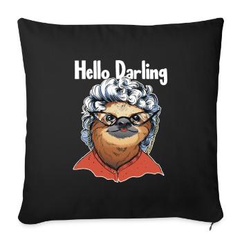 Hello Darling Folivora Brown-Throated Pilosa - Sofa pillowcase 17,3'' x 17,3'' (45 x 45 cm) - black - Front