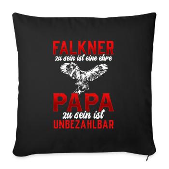 fauconnier en devenir fauconnerie fauconnerie - Housse de coussin décorative 45 x 45 cm - noir - Devant