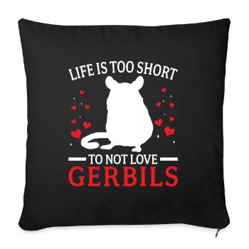 Les gerbilles n’aiment pas les gerbilles rongeurs - Housse de coussin décorative 45 x 45 cm - noir - Devant
