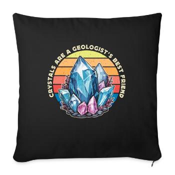 Geologist Crystals Are A Geologist's Rockhounding - Sofa pillowcase 17,3'' x 17,3'' (45 x 45 cm) - black - Front