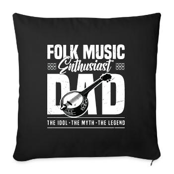 Passionné de musique folklorique Papa L’idole Le musicien - Housse de coussin décorative 45 x 45 cm - noir - Devant