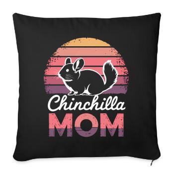 Chinchilla disant maman drôle Chinchilla cadeau - Housse de coussin décorative 45 x 45 cm - noir - Devant