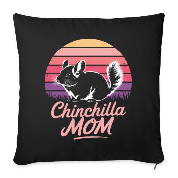 Chinchilla disant maman drôle Chinchilla cadeau - Housse de coussin décorative 45 x 45 cm - noir - Devant