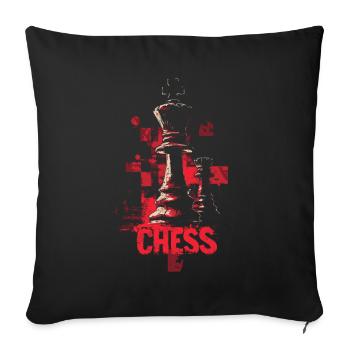 Queen Chess Masterpiece Design - Sofa pillowcase 17,3'' x 17,3'' (45 x 45 cm) - black - Front