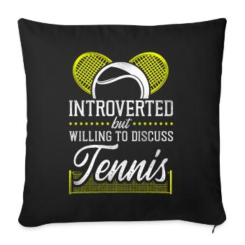 Funny Tennis Player Racket - Sofakissenbezug 45 x 45 cm - Schwarz - Vorne
