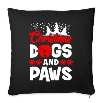 Dog Lover Christmas Dog And Paws - Sofa pillowcase 17,3'' x 17,3'' (45 x 45 cm) - black - Front