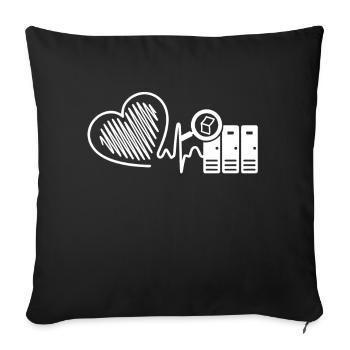 Librarian Librarian Heartbeat - Sofa pillowcase 17,3'' x 17,3'' (45 x 45 cm) - black - Front