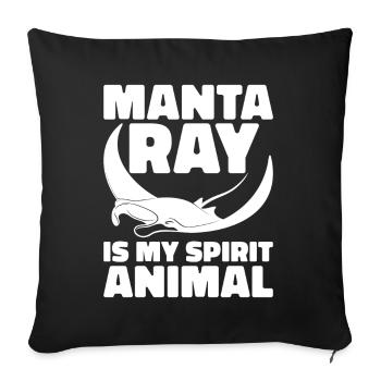 Raie manta Amoureux Créature Mer Diable Raie - Housse de coussin décorative 45 x 45 cm - noir - Devant