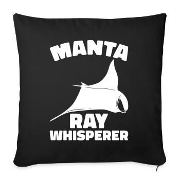Raie manta Amoureux Créature Mer Diable Raie - Housse de coussin décorative 45 x 45 cm - noir - Devant
