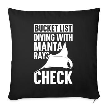Raie manta Amoureux Créature Mer Diable Raie - Housse de coussin décorative 45 x 45 cm - noir - Devant