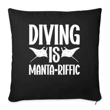 Raie manta Amoureux Créature Mer Diable Raie - Housse de coussin décorative 45 x 45 cm - noir - Devant