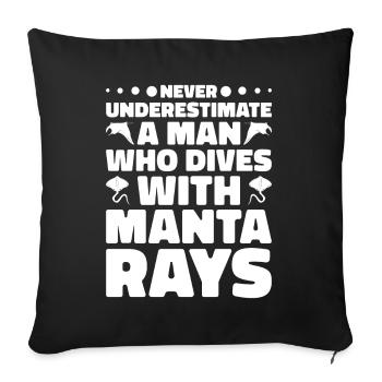 Raie manta Amoureux Créature Mer Diable Raie - Housse de coussin décorative 45 x 45 cm - noir - Devant