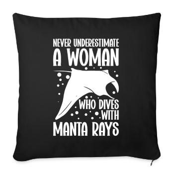 Raie manta Amoureux Créature Mer Diable Raie - Housse de coussin décorative 45 x 45 cm - noir - Devant