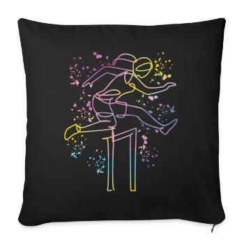 Hurdle Run Obstacle Course Kids Hurdle Run - Sofa pillowcase 17,3'' x 17,3'' (45 x 45 cm) - black - Front