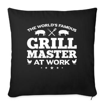 Le célèbre maître du gril au travail - Housse de coussin décorative 45 x 45 cm - noir - Devant
