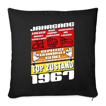 58 Years Old Born 1967 Birthday - Sofa pillowcase 17,3'' x 17,3'' (45 x 45 cm) - black - Front