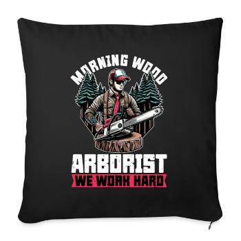 Arborist Morning Wood Spécialiste des arbres - Housse de coussin décorative 45 x 45 cm - noir - Devant