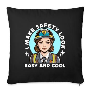 Safety Officer I Make Safety Look Easy Enforcement - Sofa pillowcase 17,3'' x 17,3'' (45 x 45 cm) - black - Front