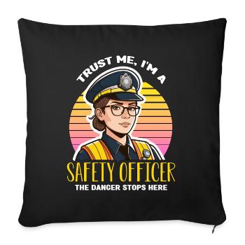 Safety Officer Trust Me I'm A Safety Manager - Sofa pillowcase 17,3'' x 17,3'' (45 x 45 cm) - black - Front