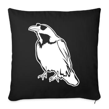 Raven with Sunglasses Ravens Crow Crows - Sofakissenbezug 45 x 45 cm - Schwarz - Vorne