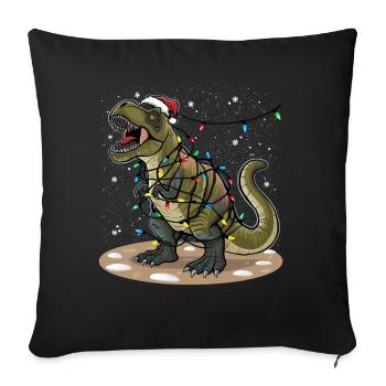 Dinosaur Christmas Light Christmas Christmas - Sofa pillowcase 17,3'' x 17,3'' (45 x 45 cm) - black - Front