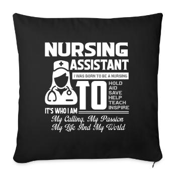 I Was Born To Be A Nursing Assistant - Sofa pillowcase 17,3'' x 17,3'' (45 x 45 cm) - black - Front