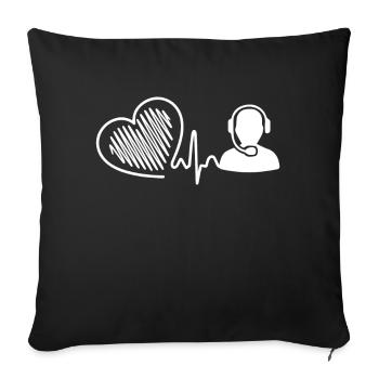 Operator Heartbeat - Sofa pillowcase 17,3'' x 17,3'' (45 x 45 cm) - black - Front