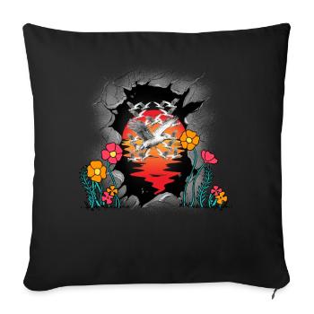 Seagull Seagulls Maritime Sunset Nature Summer - Sofa pillowcase 17,3'' x 17,3'' (45 x 45 cm) - black - Front