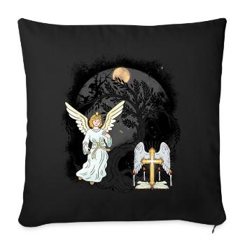 Mystical Angel Cross Crosses Crucifix Spiritual - Sofa pillowcase 17,3'' x 17,3'' (45 x 45 cm) - black - Front