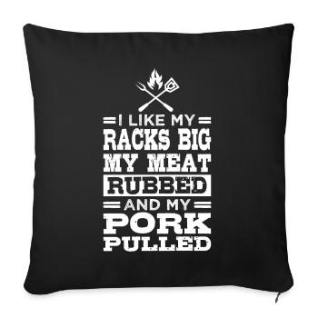 J’aime mes carrés grands, ma viande assaisonnée - Housse de coussin décorative 45 x 45 cm - noir - Devant