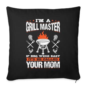 Je suis un maître du gril si le barbecue était facile - Housse de coussin décorative 45 x 45 cm - noir - Devant