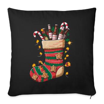 Noël Père Noël Père Noël Noël - Housse de coussin décorative 45 x 45 cm - noir - Devant
