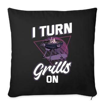 I turn on grills - Sofa pillowcase 17,3'' x 17,3'' (45 x 45 cm) - black - Front